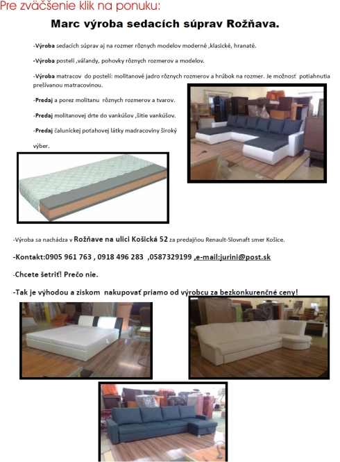 Marc - výroba sedacích súprav a postelí v Rožňace