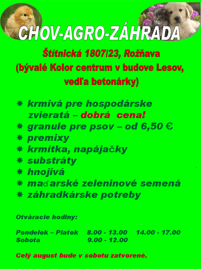 CHOV - AGRO - ZÁHRADA